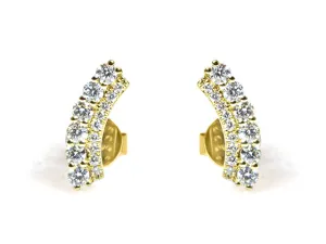 0.52CT T.W. Yellow Gold Pave Diamond Earrings