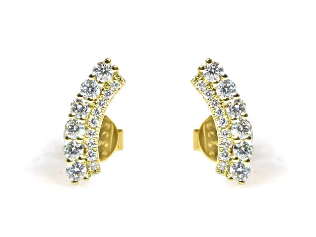 0.52CT T.W. Yellow Gold Pave Diamond Earrings