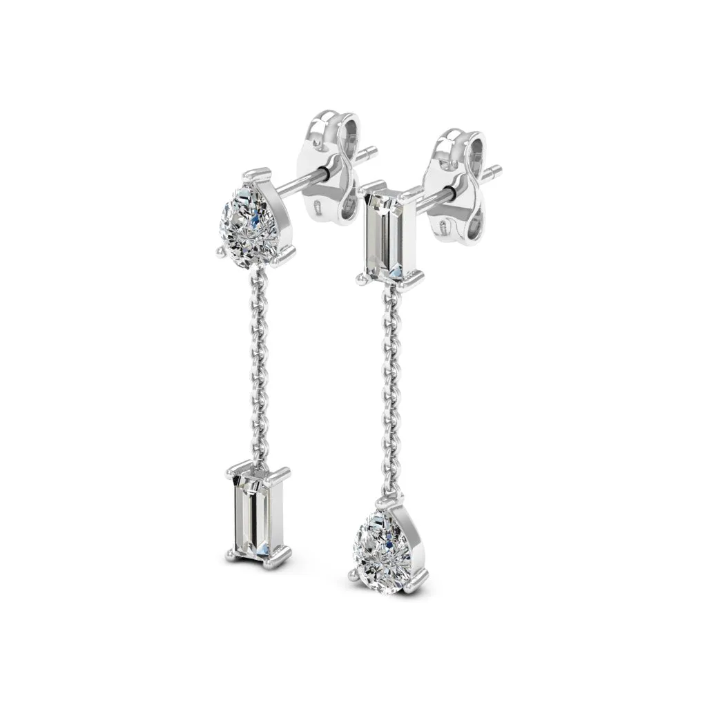 0.54 d.e.w cts Maia Moissanite Dangle Earrings