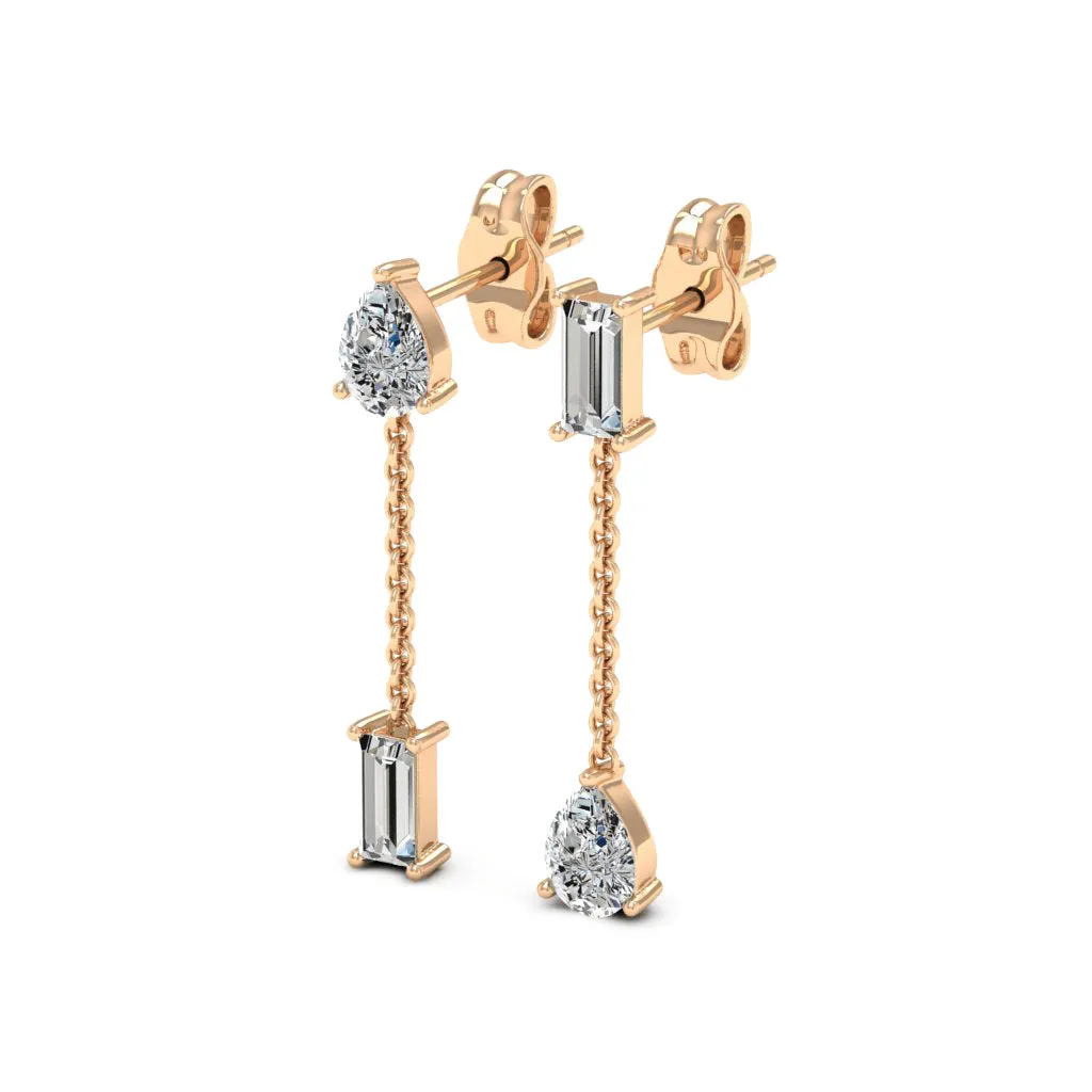 0.54 d.e.w cts Maia Moissanite Dangle Earrings