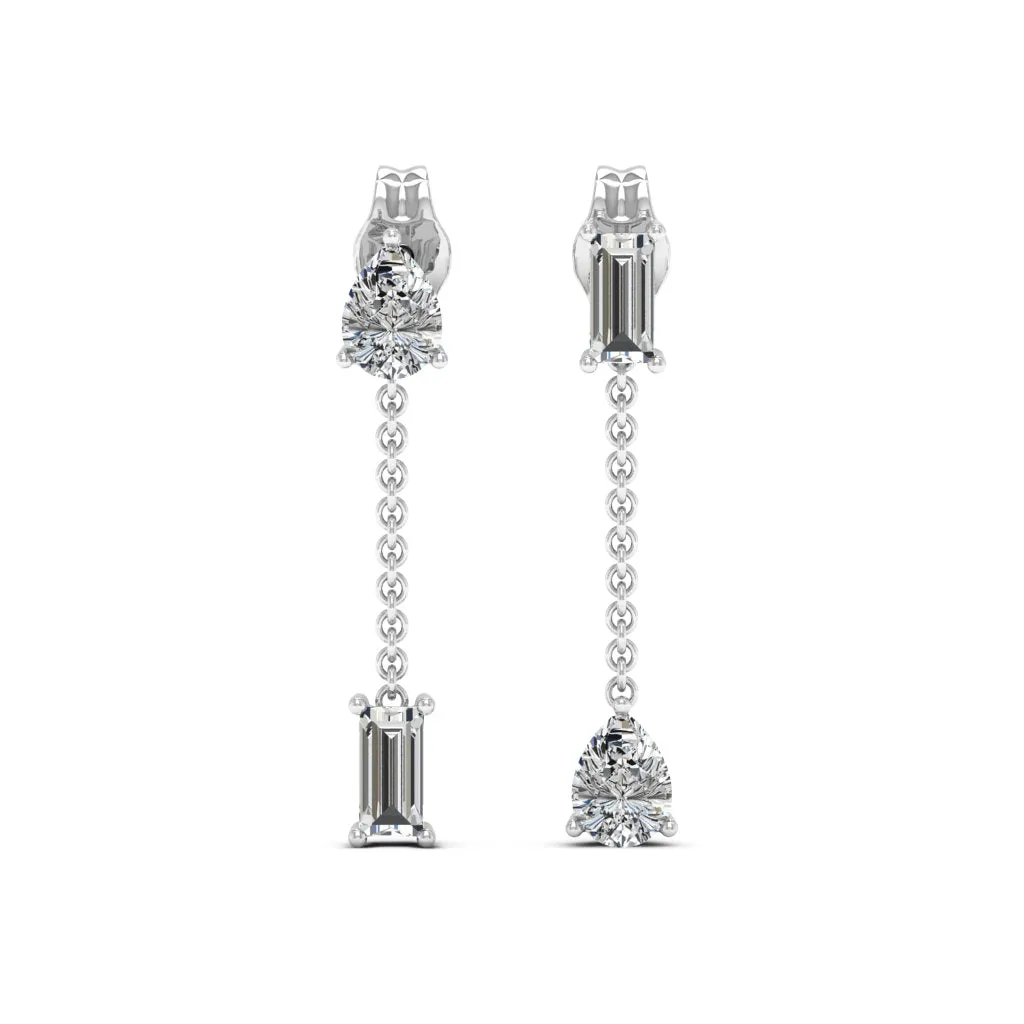 0.54 d.e.w cts Maia Moissanite Dangle Earrings