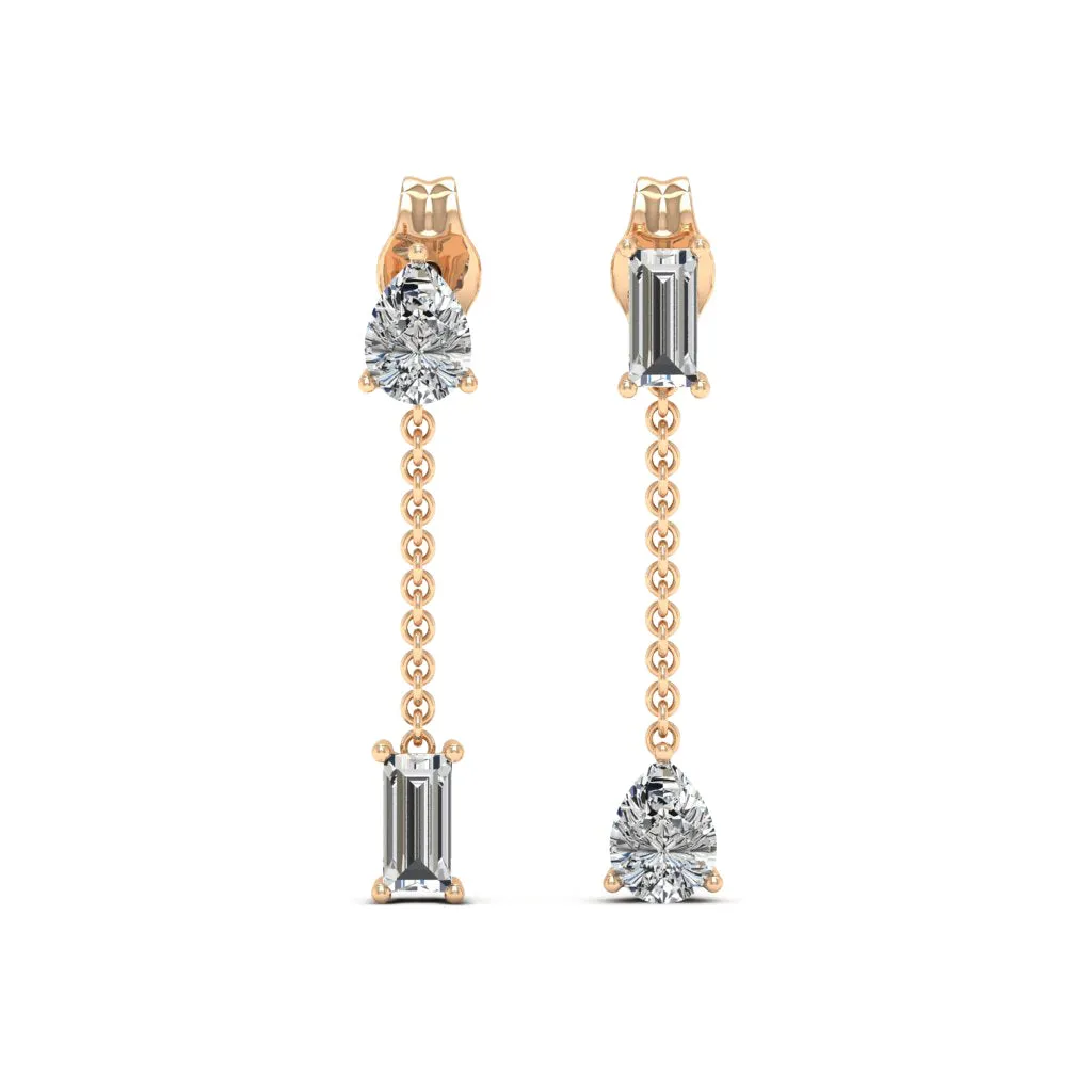 0.54 d.e.w cts Maia Moissanite Dangle Earrings