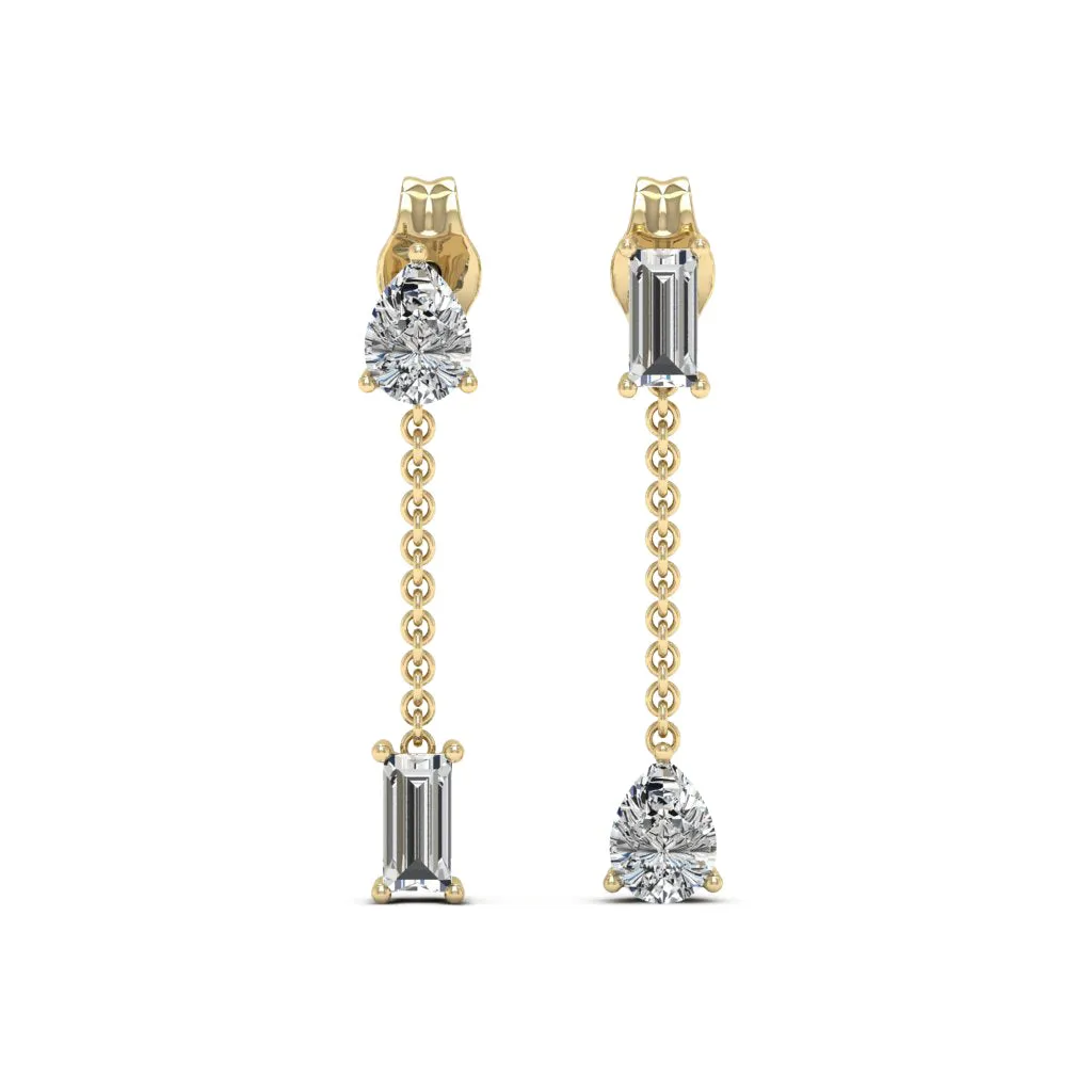 0.54 d.e.w cts Maia Moissanite Dangle Earrings