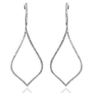 0.64ct Round Cut Diamond Dangling Earrings in 18k White Gold