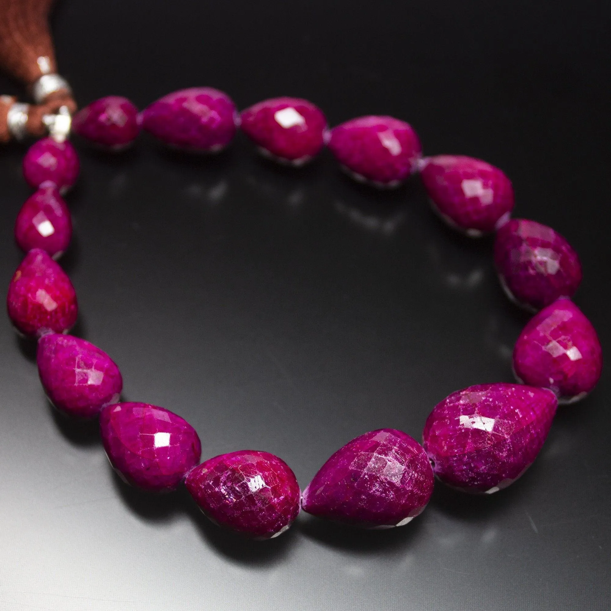 10 inches, 13-23mm, Natural Ruby Faceted Tear Drop Briolette Loose Gemstone Beads, Natural Ruby, Ruby Briolette