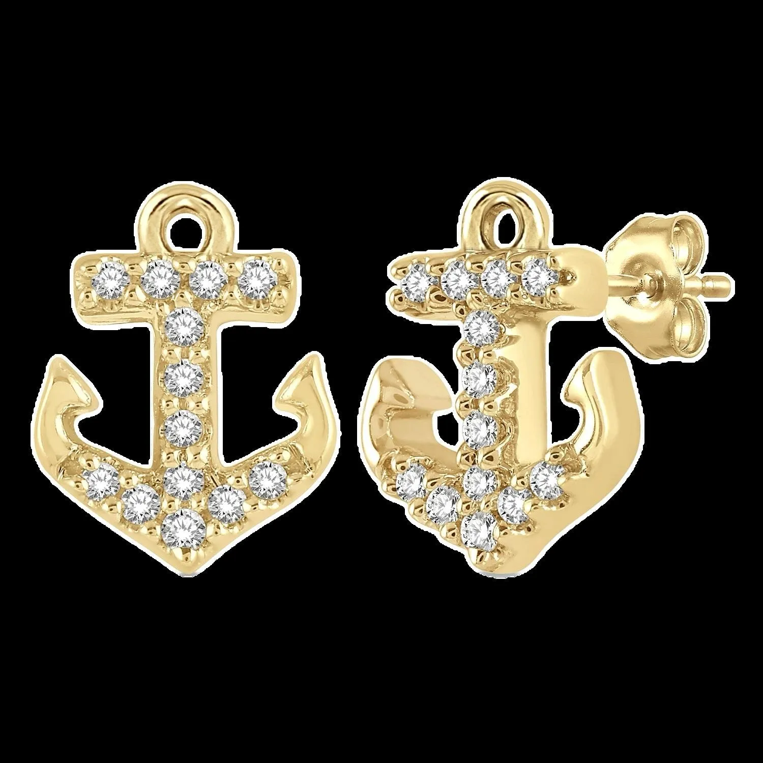 10K 0.08ct Diamond Cluster Earrings