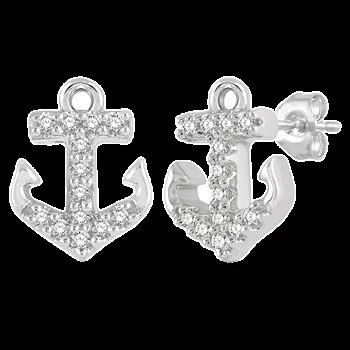 10K 0.08ct Diamond Cluster Earrings