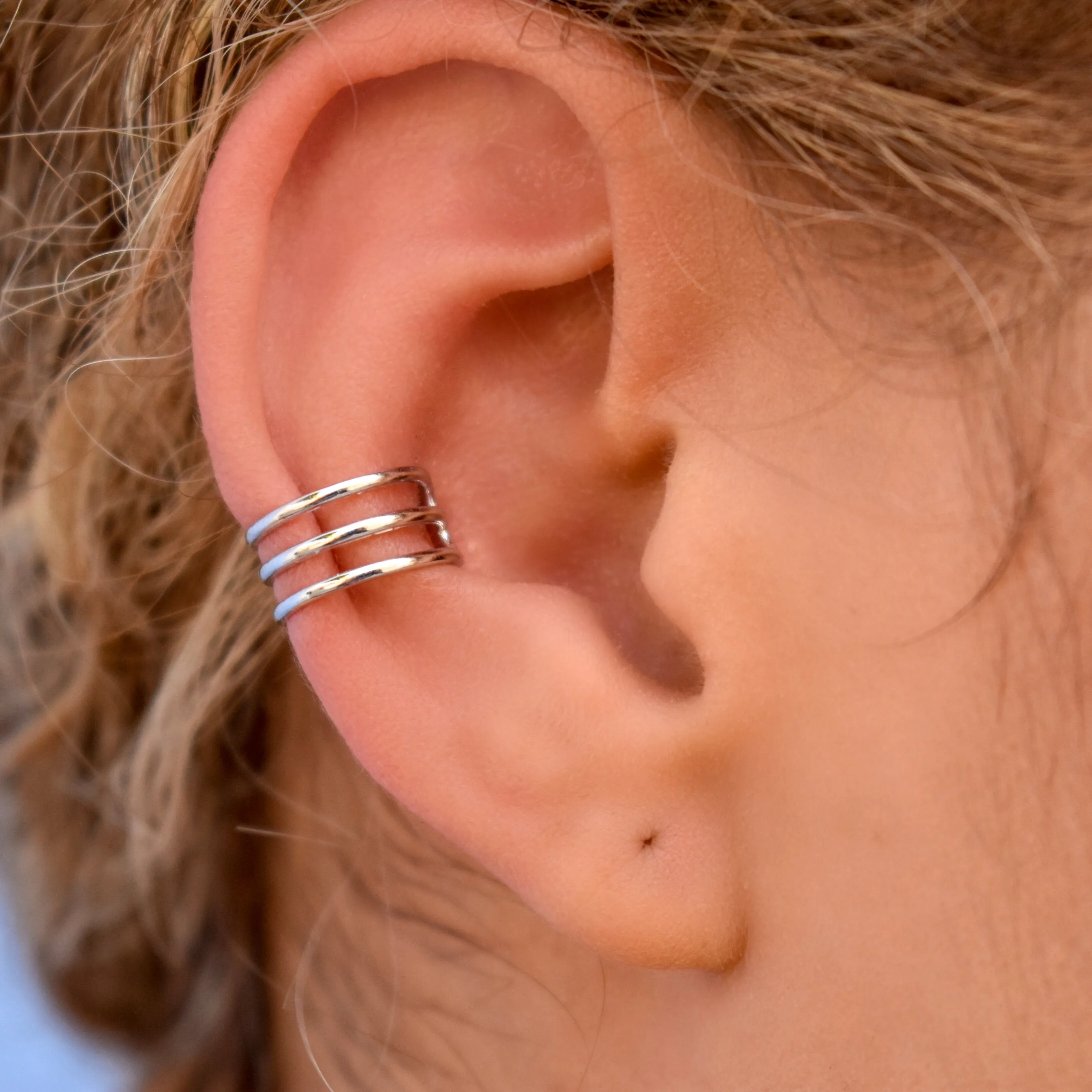 10k Solid Gold Triple Line Middle Ear Cuff