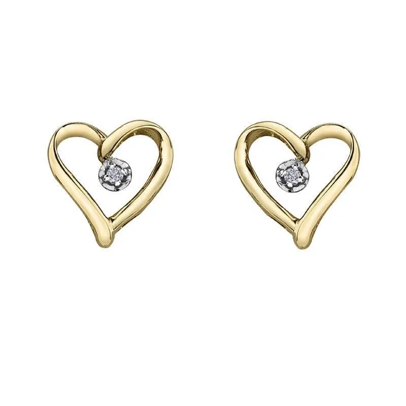 10K Yellow Gold 0.015TDWW Diamond Earrings