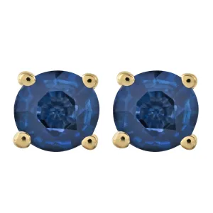 10K Yellow Gold Blue Sapphire Earrings