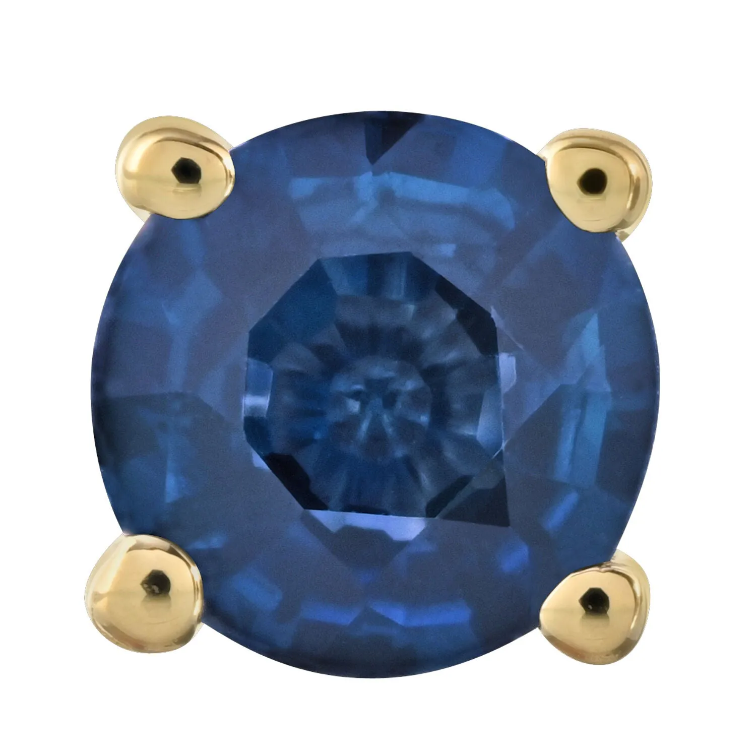 10K Yellow Gold Blue Sapphire Earrings