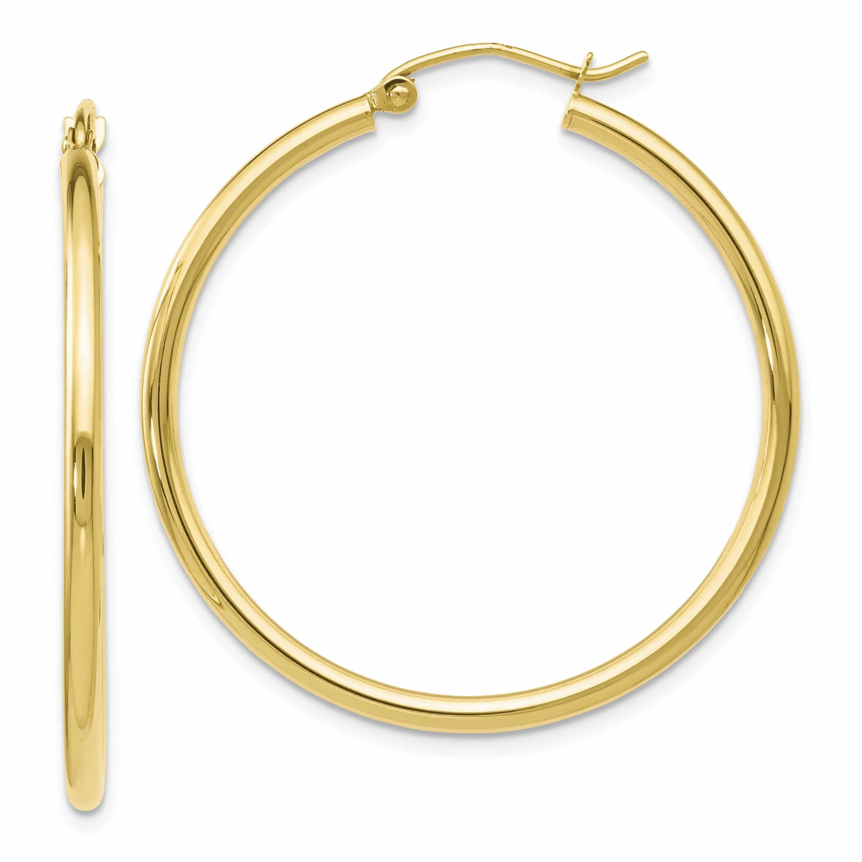 10kt Yellow Gold Polished Hinged Hoop Earrings