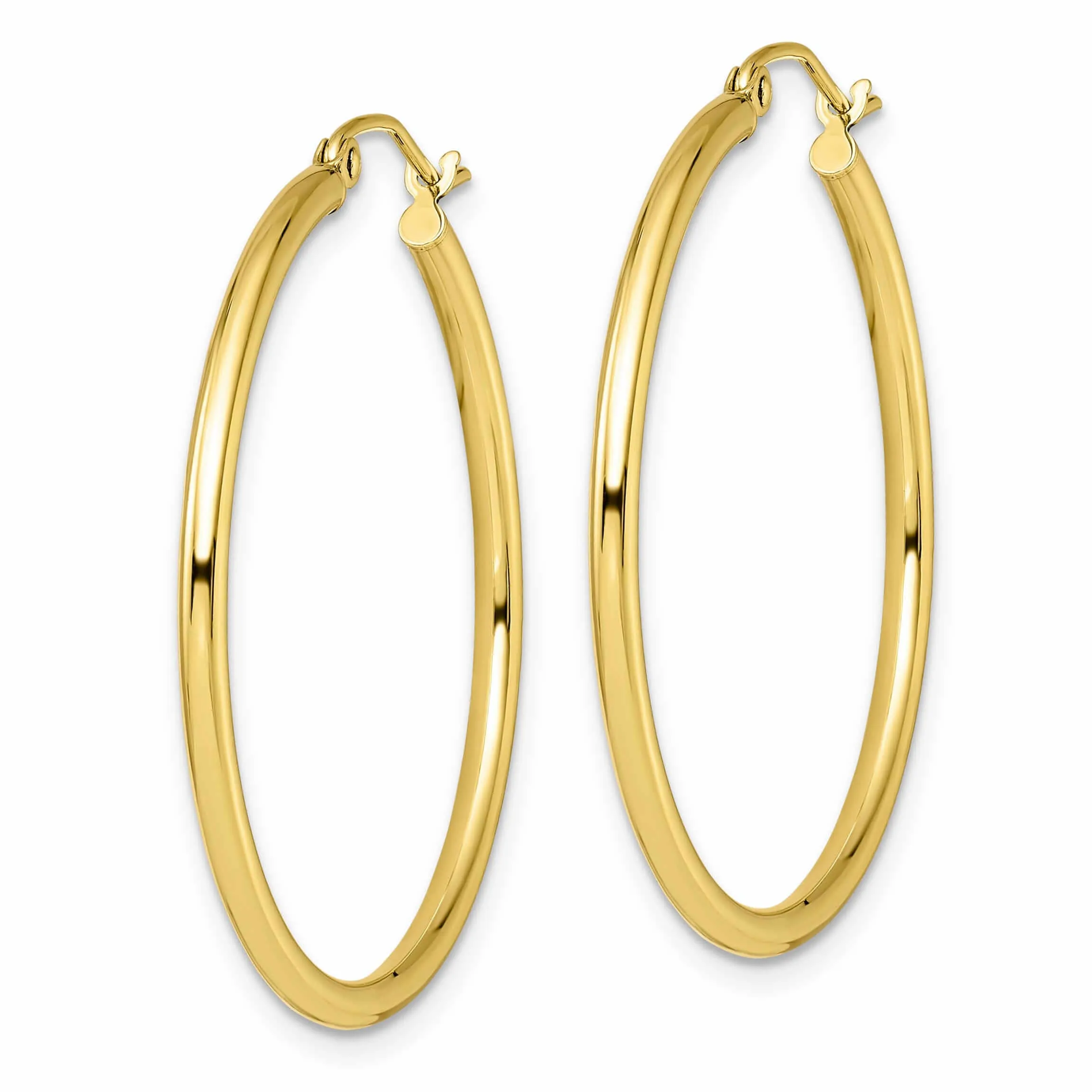 10kt Yellow Gold Polished Hinged Hoop Earrings