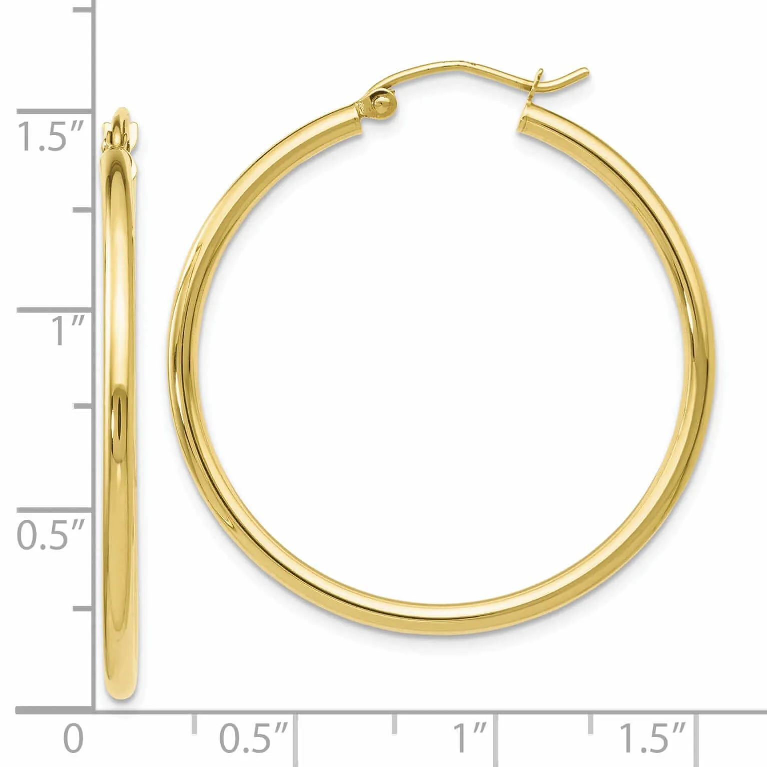 10kt Yellow Gold Polished Hinged Hoop Earrings