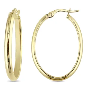 10KY 21mm Oval Hoop Earrings (3mm Width)