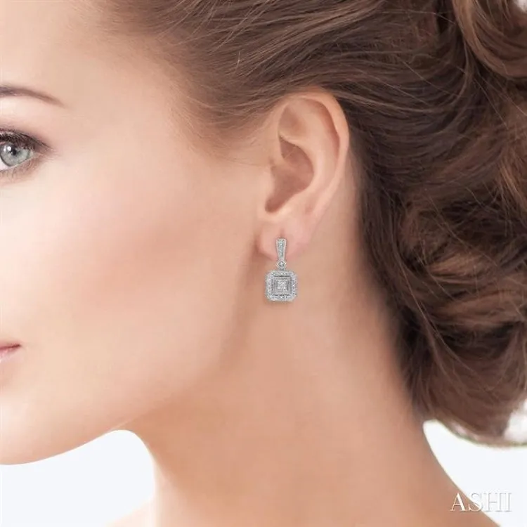 1/20 ctw Single Cut Diamond Vintage Earrings in Sterling Silver