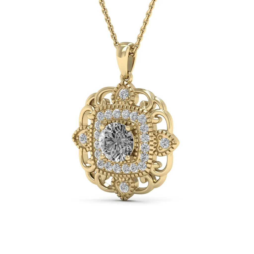 1.36 d.e.w cts Charlotte Moissanite Necklace