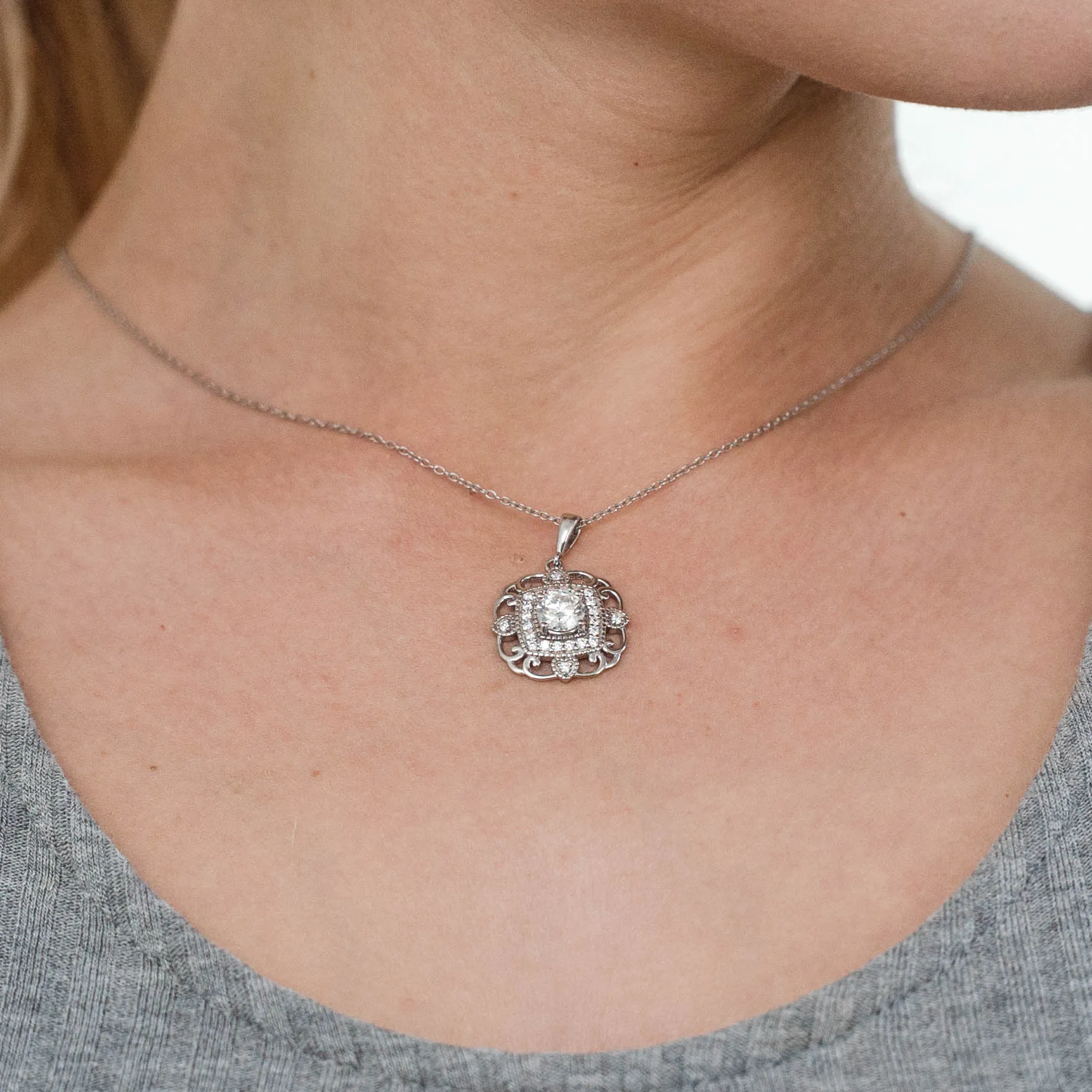 1.36 d.e.w cts Charlotte Moissanite Necklace