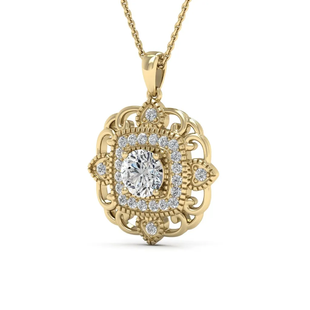 1.36 d.e.w cts Charlotte Moissanite Necklace