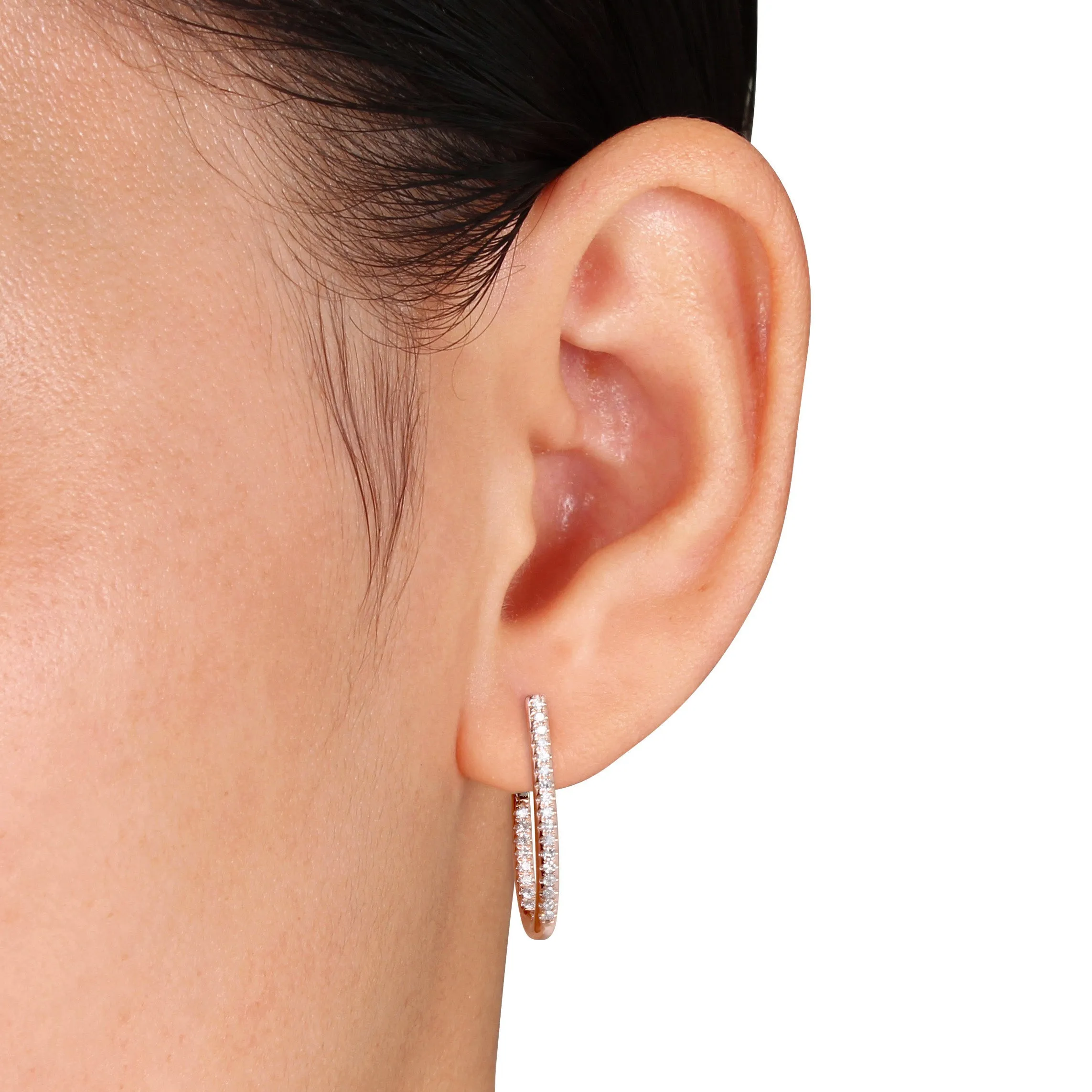 1/4 CT Diamond TW Cuff Earrings 14k Gold