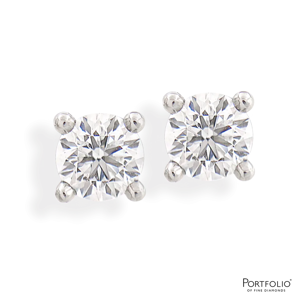 1.40ct F SI2 Diamond Platinum Earrings