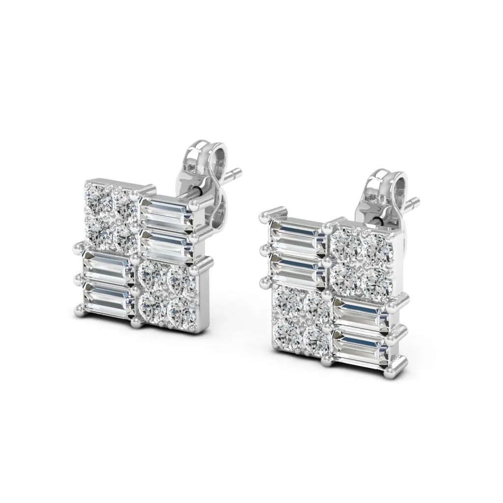 1.44 d.e.w cts Esther Moissanite Stud Earrings