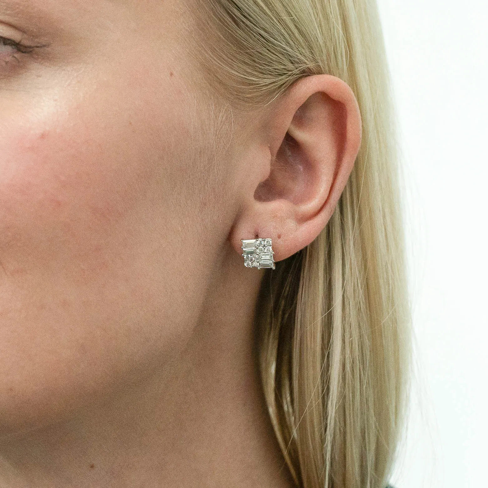 1.44 d.e.w cts Esther Moissanite Stud Earrings