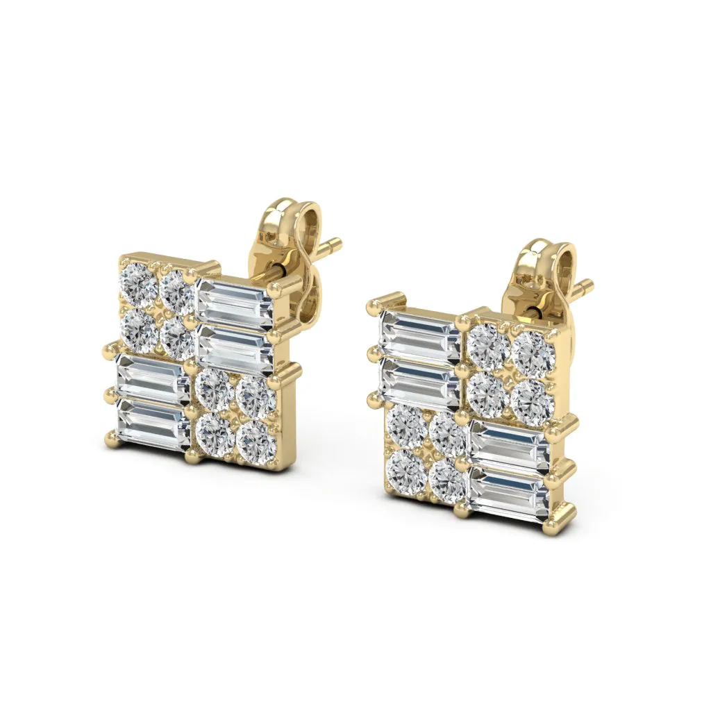 1.44 d.e.w cts Esther Moissanite Stud Earrings