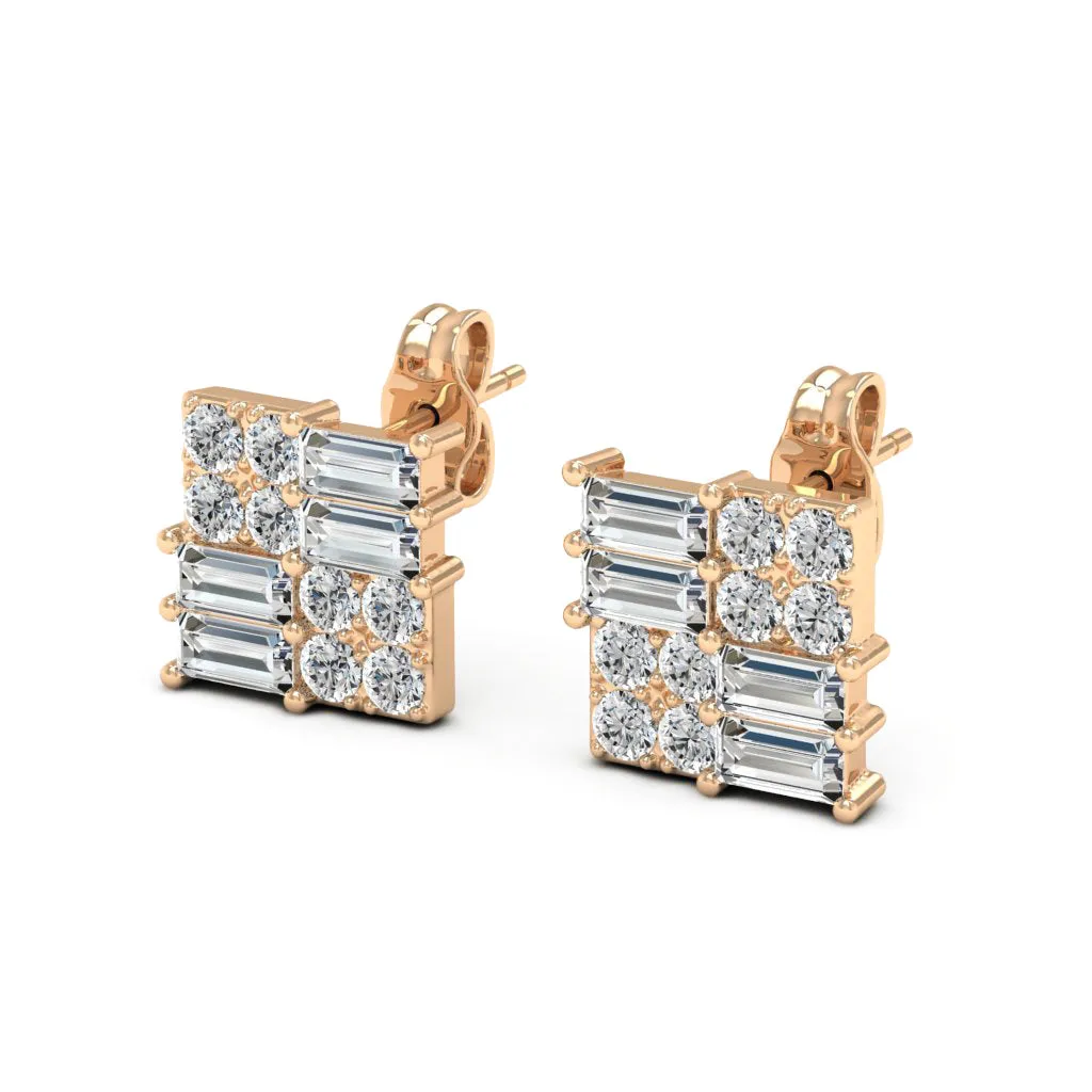 1.44 d.e.w cts Esther Moissanite Stud Earrings