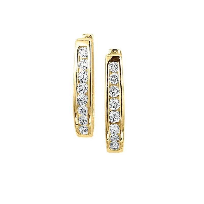 14K 0.50ct Diamond Hoop Earrings