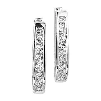 14K 0.50ct Diamond Hoop Earrings