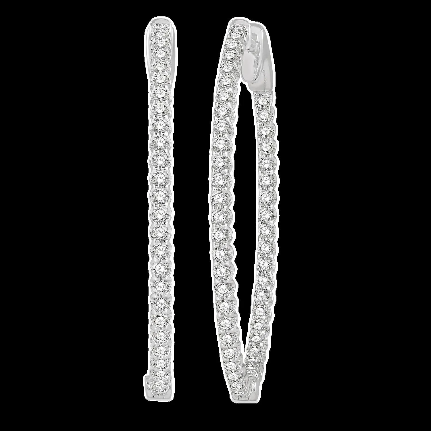 14K 1.50ct Diamond Hoop Earrings