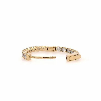 14K 1.91 Carat Diamond Oval In/Out Hoop Earrings Yellow Gold