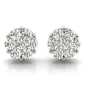 14K Cluster Diamond Earring
