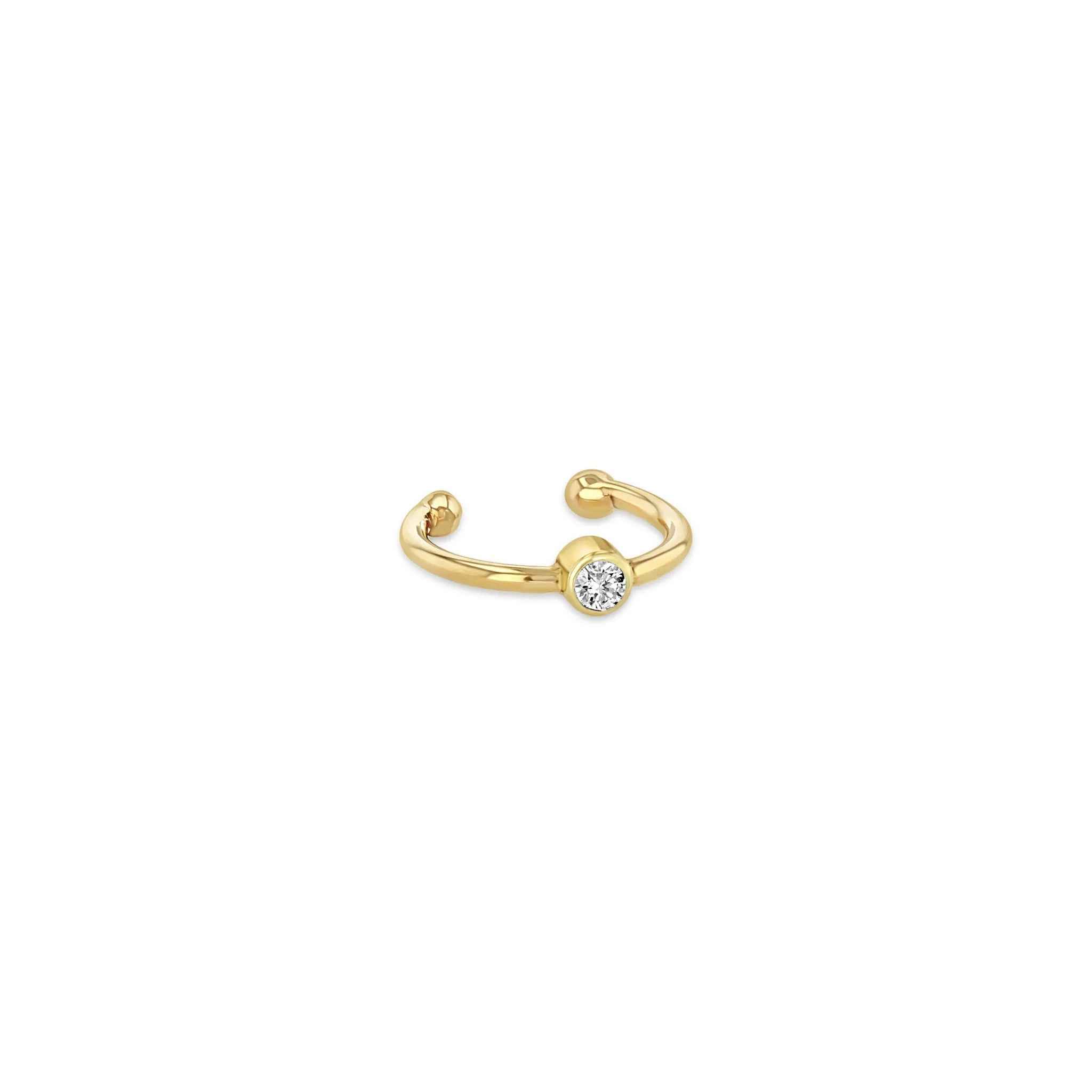 14k Diamond Bezel Ear Cuff