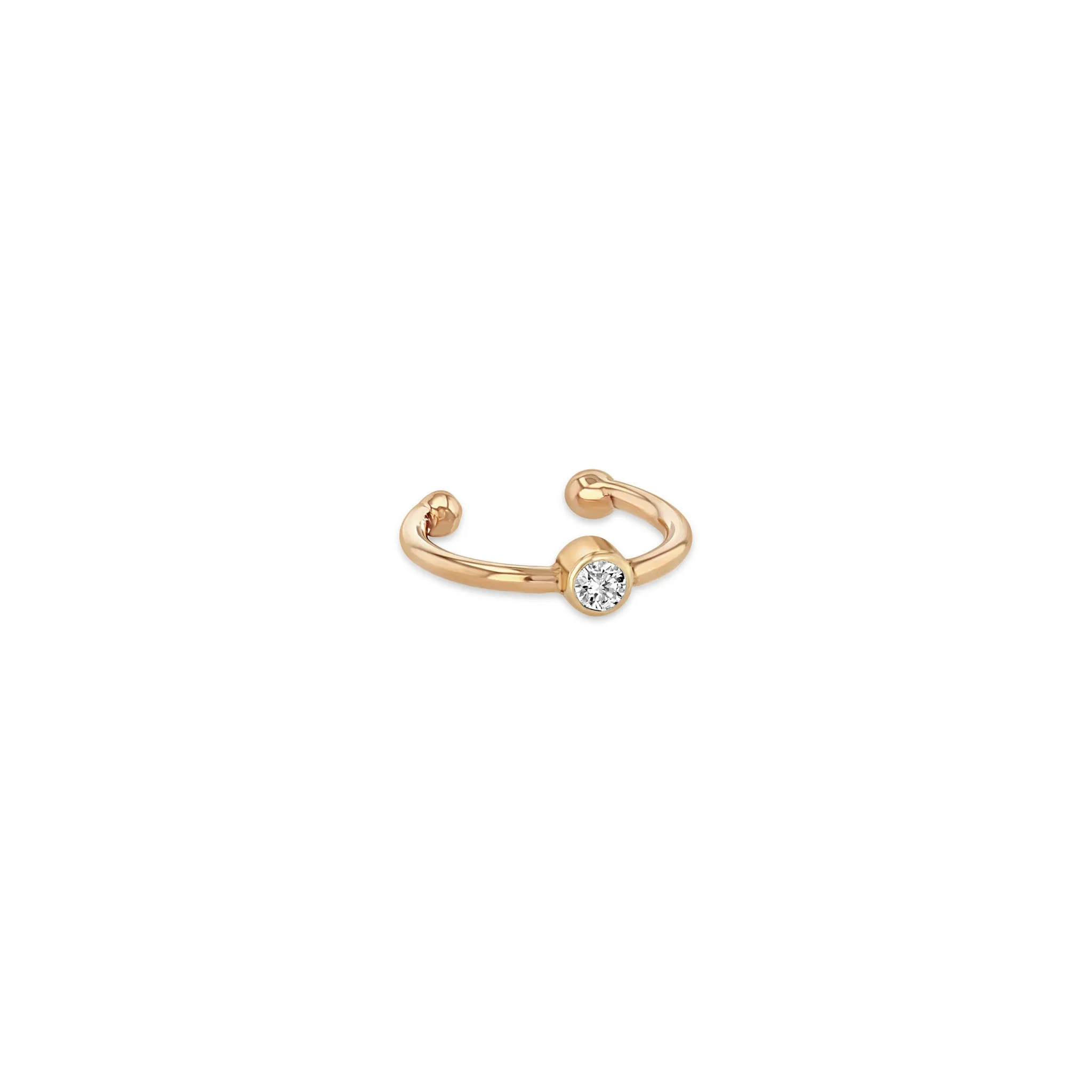 14k Diamond Bezel Ear Cuff