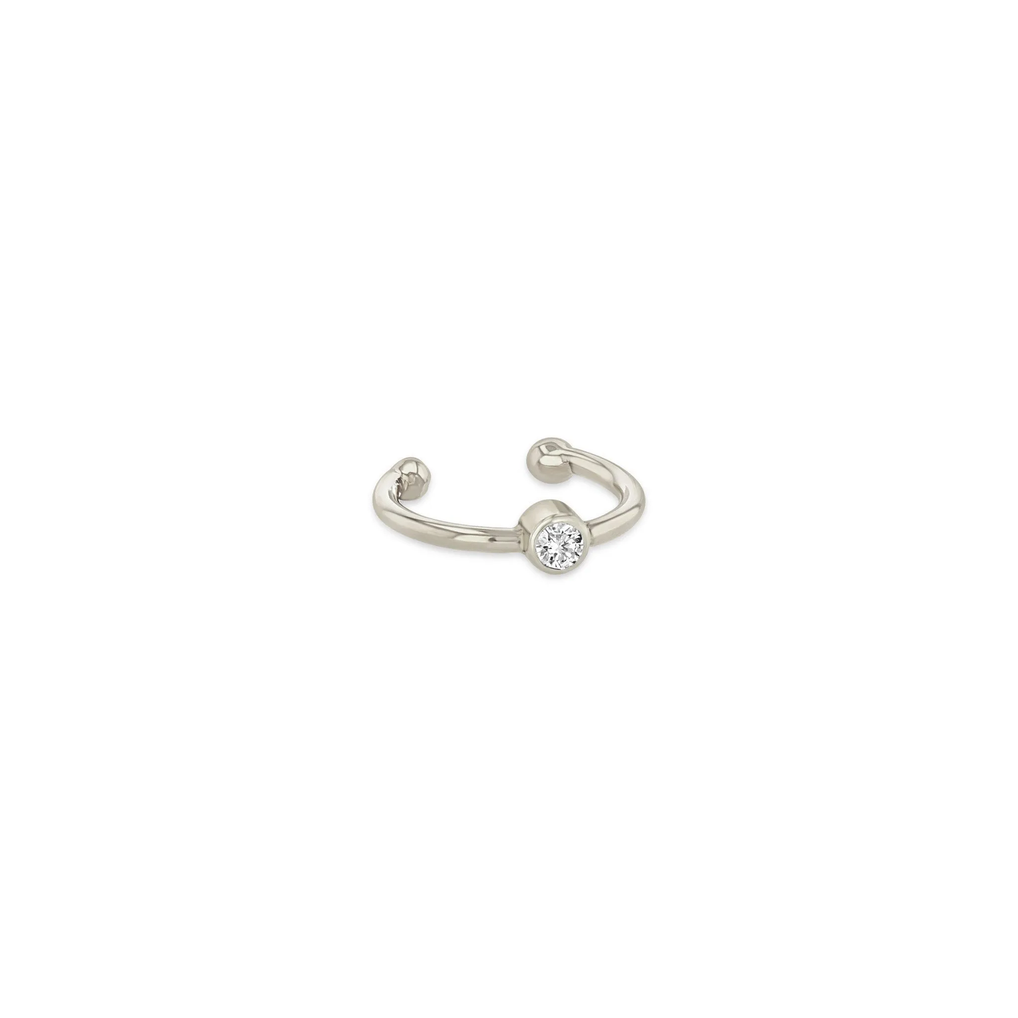 14k Diamond Bezel Ear Cuff