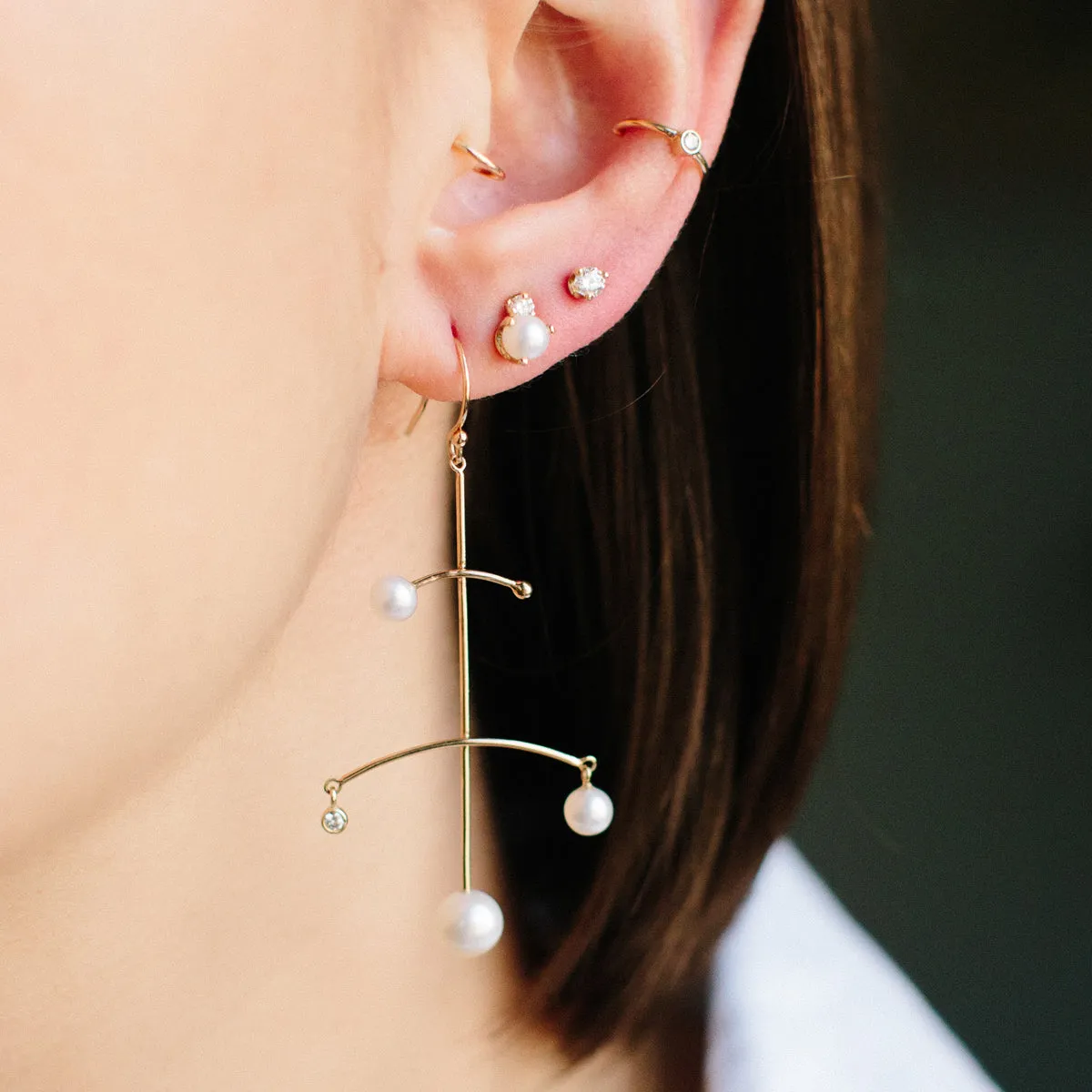 14k Diamond Bezel Ear Cuff