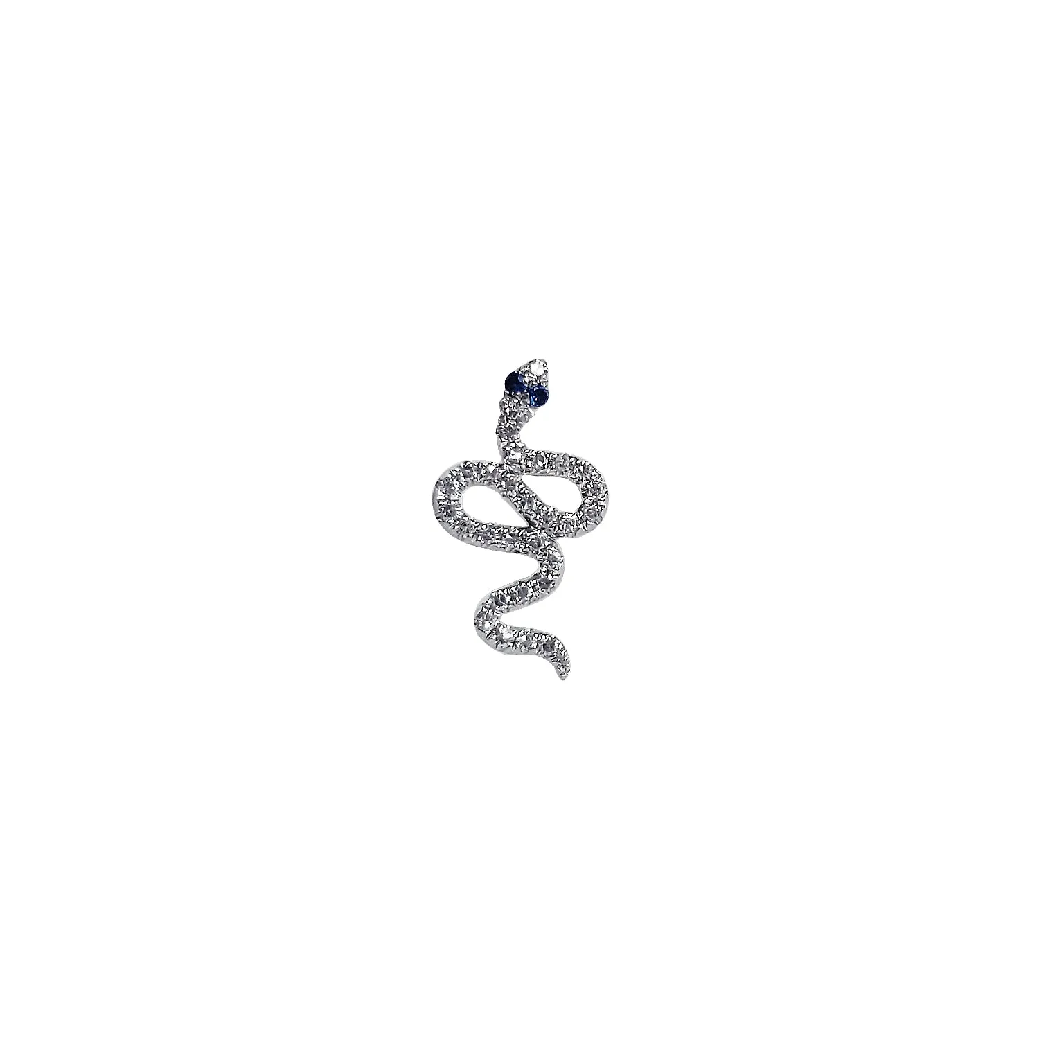 14K Gold & Diamond Snake Stud Earring