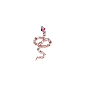 14K Gold & Diamond Snake Stud Earring