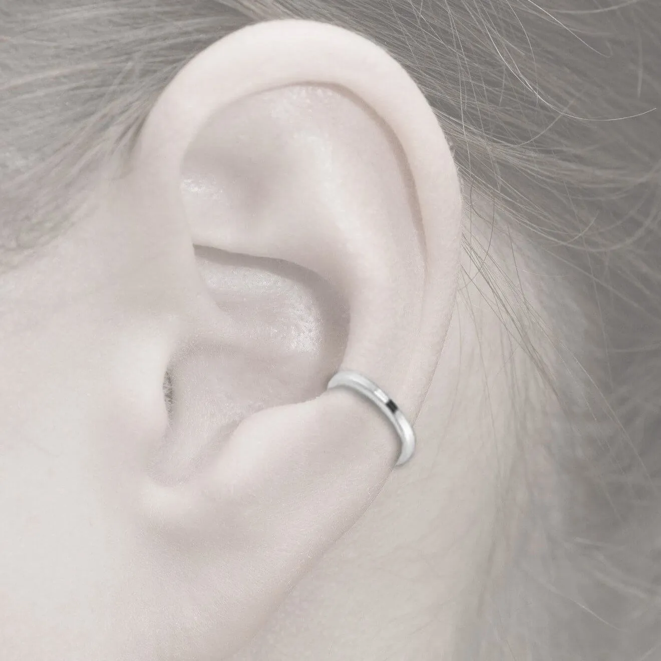 14K Gold Plain Ear Cuff
