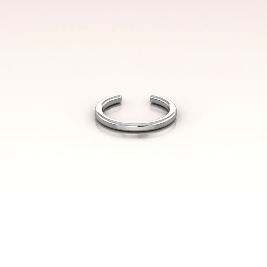 14K Gold Plain Ear Cuff