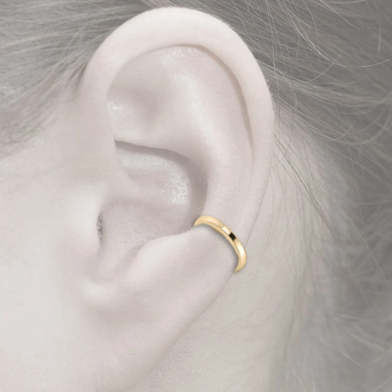 14K Gold Plain Ear Cuff