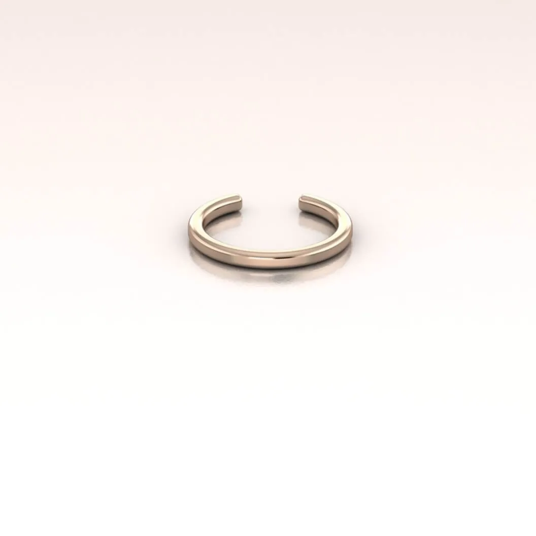 14K Gold Plain Ear Cuff