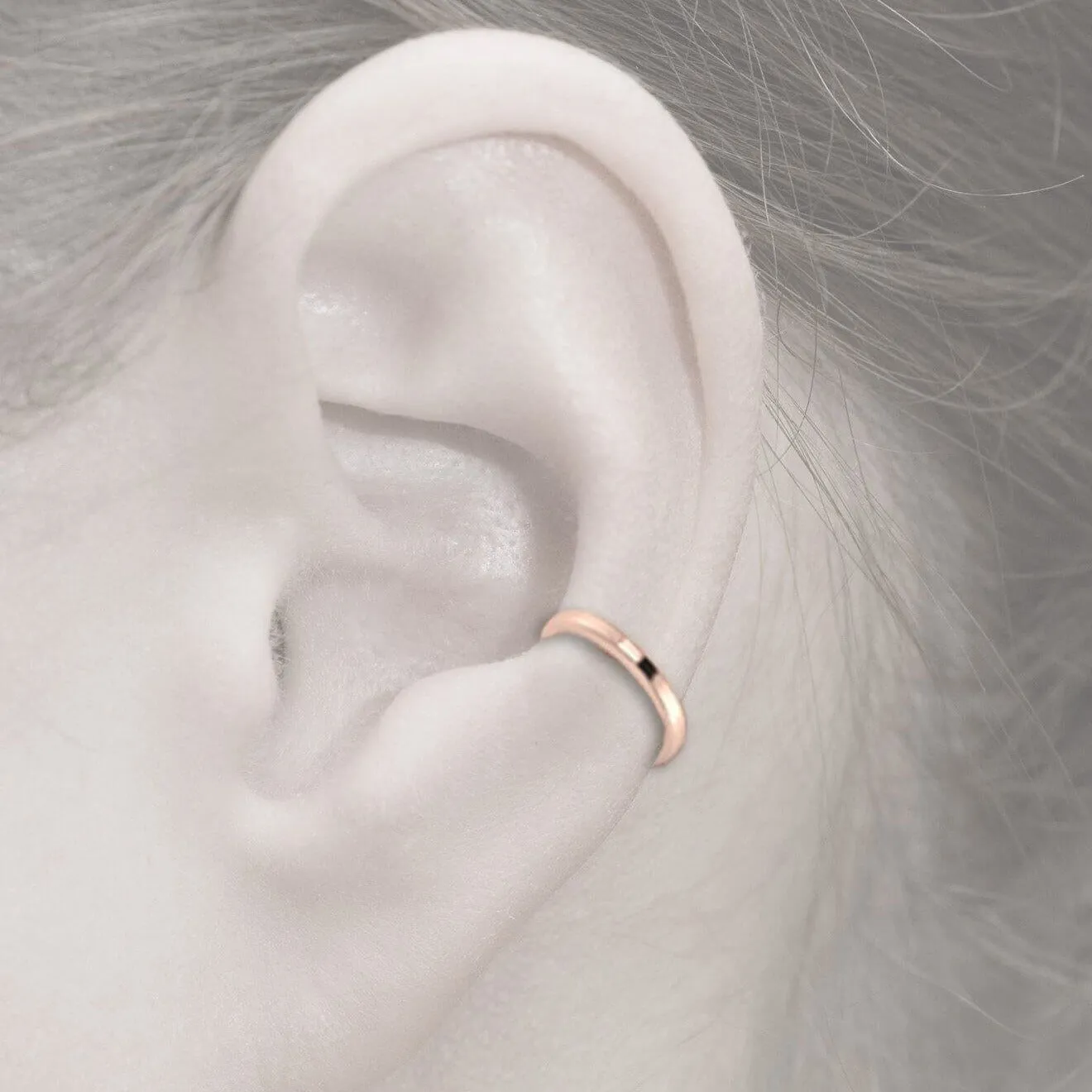 14K Gold Plain Ear Cuff