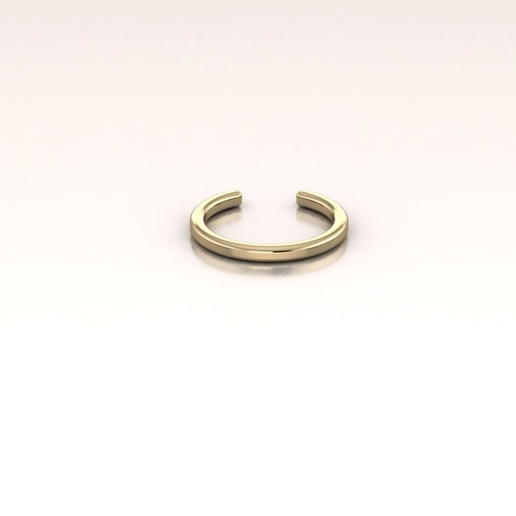 14K Gold Plain Ear Cuff
