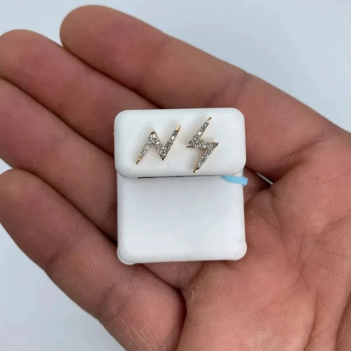 14K Lightning Diamond Earrings