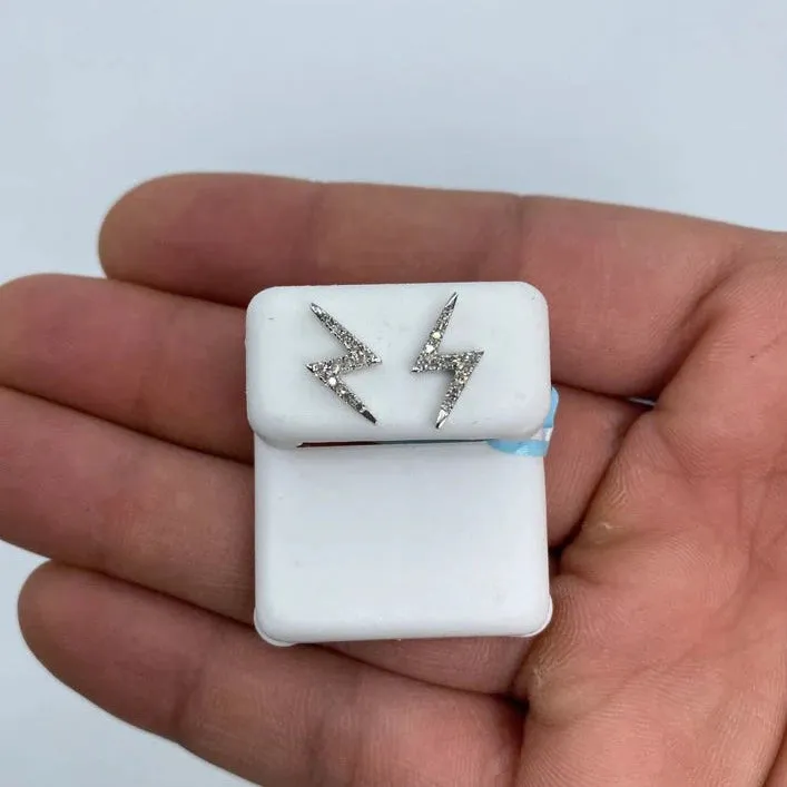 14K Lightning Diamond Earrings
