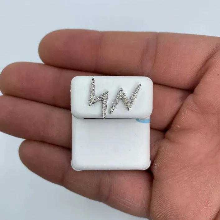 14K Lightning Diamond Earrings