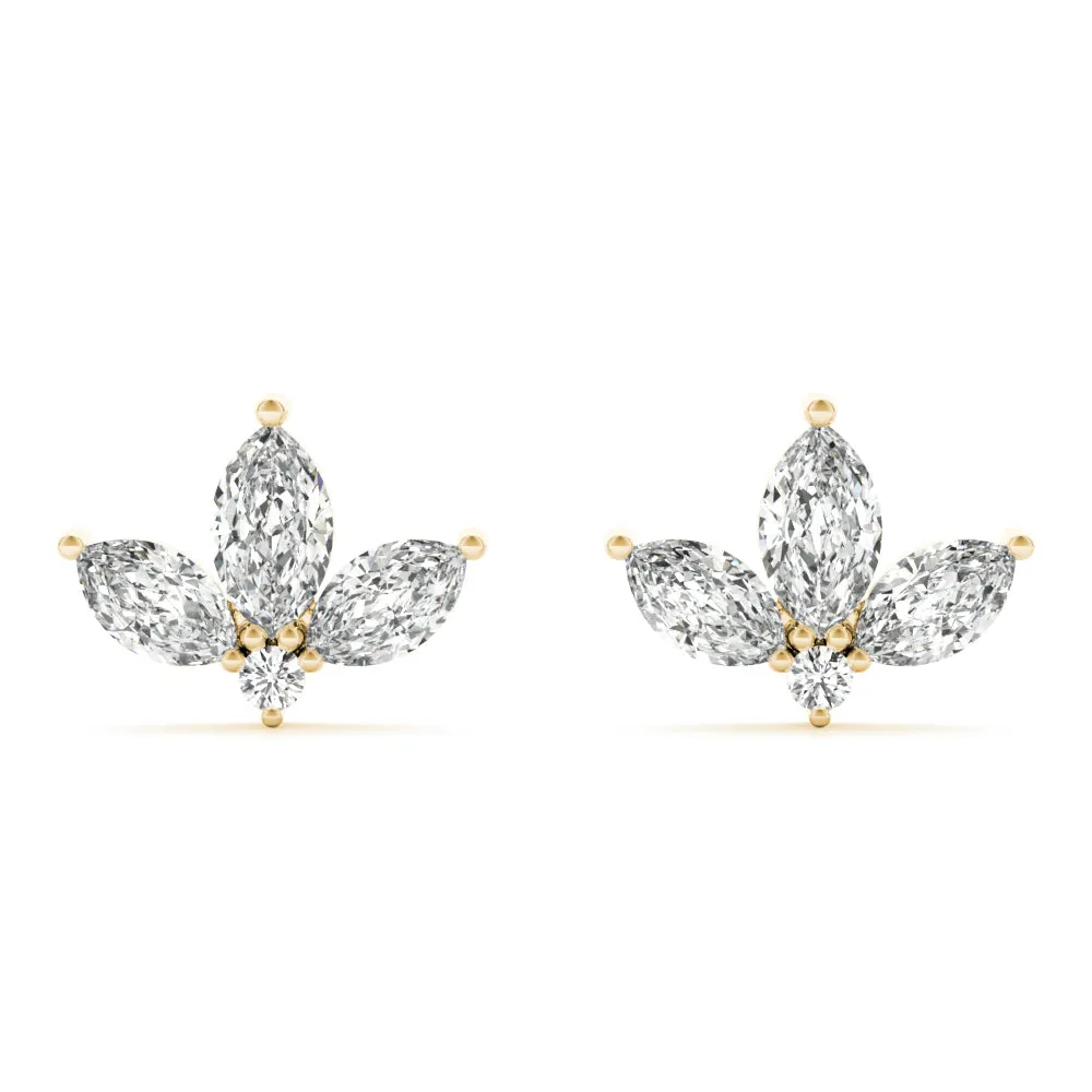 14K Marquise Diamond Earring